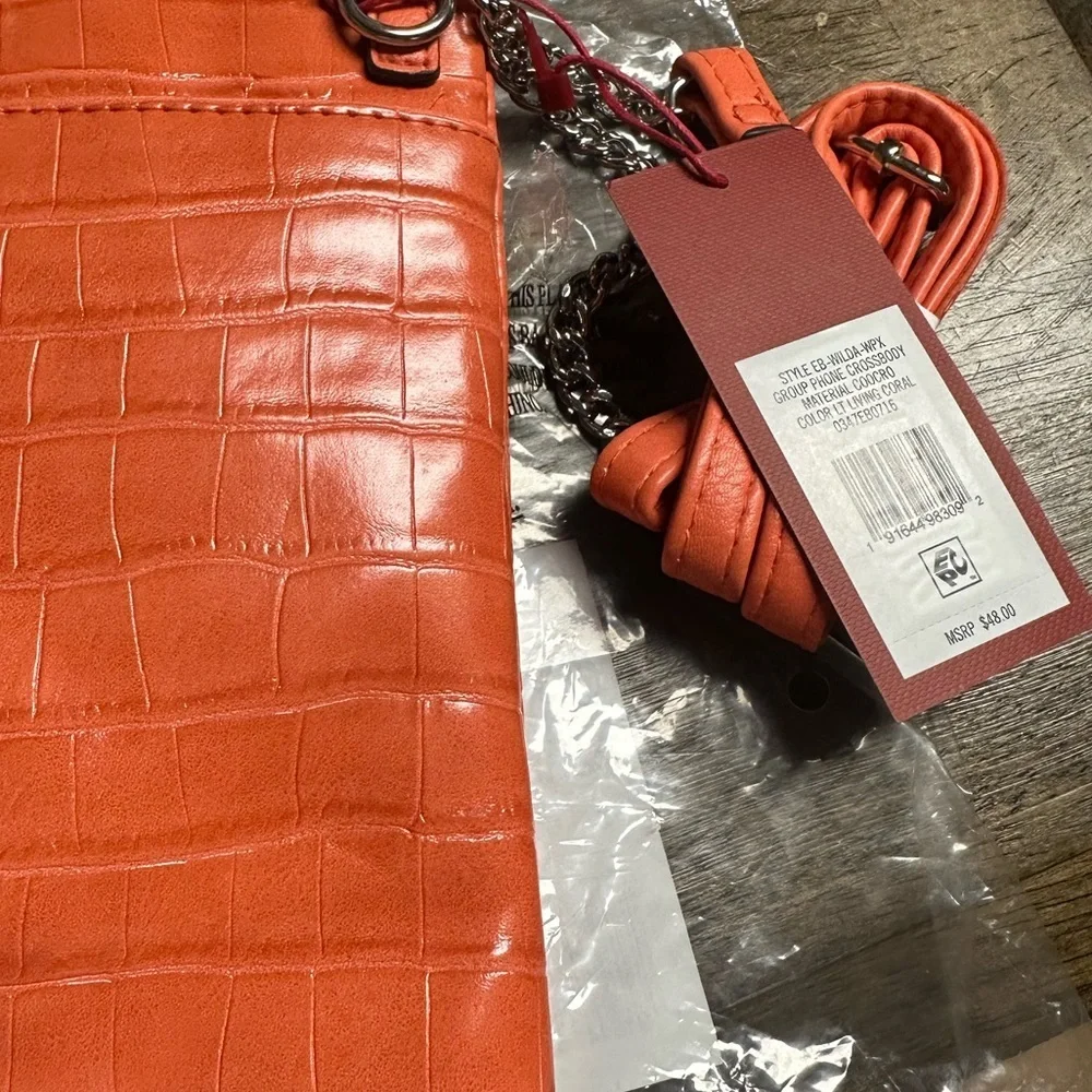 ENZO ANGIOLINI Coral Phone / Crossbody Purse Zip $48 Versatile Crocodile